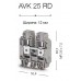 304290, Клеммник на DIN-рейку 25мм.кв. (серый); AVK25 RD   (упак 50 шт)