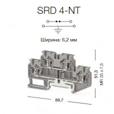312089, Пружинная клемма серии  SRD 4-NT (Серый)  (упак 50 шт)