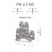 317219, Клеммник 2-х ярусный, 2,5 мм.кв., с диодом, (серый);  PIK2,5ND-A (упак 20 шт)