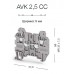 324909, Клеммник 4-х выводной, 2,5 мм.кв., (серый); AVK 2,5 CC (упак 100 шт)