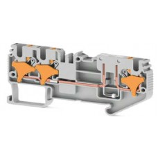 328289, Клеммник пруж.быстрозажимной (Push in), 3-х выводной, 2,5мм.кв., с диодом, (серый); PRD 2,5EAD-A (упак 50 шт.)