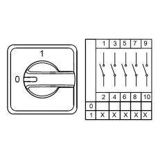 800090, CS010273E; Аварийный двухпозиционный переключатель (0-1); 5 FAZ 10 A 90° (упак 1 шт)