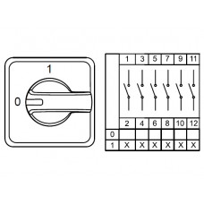 800100, CS010274E; Аварийный двухпозиционный переключатель (0-1); 6 FAZ 10 A 90° (упак 1 шт)
