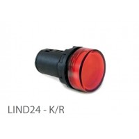 800711, LIND24 - K-R; Лампа сигнальная светодиодная  - 24 В AC-DC (упак 1 шт)
