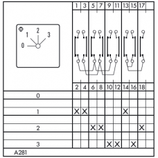 Переключатель DHR12B-A281-620 E