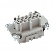 290202010, Розетка (гнездовая вставка); 10 контактов + заземление; 16А; 400V; 6kV; Пружинное соединение 0.14..2.5 мм²; Прямой ввод; ПБТ/ПК; Материал контактов - посеребренная латунь; Типоразмер 10B; Серия E (упак 50 шт) 290202010, Розетка (гнездовая вставка); 10 контактов + заземление; 16А; 400V; 6kV; Пружинное соединение 0.14..2.5 мм²; Прямой ввод; ПБТ/ПК; Материал контактов - посеребренная латунь; Типоразмер 10B; Серия E (упак 50 шт)