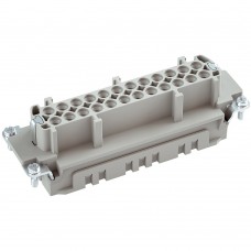 290243024, Розетка (гнездовая вставка); 24 контакта (1-24) + заземление; 16А; 400V; 6kV; Под обжимные контакты 0.5..4 мм²; Прямой ввод; ПБТ/ПК; Типоразмер 24B; Серия E (упак 25 шт) 290243024, Розетка (гнездовая вставка); 24 контакта (1-24) + заземление; 16А; 400V; 6kV; Под обжимные контакты 0.5..4 мм²; Прямой ввод; ПБТ/ПК; Типоразмер 24B; Серия E (упак 25 шт)