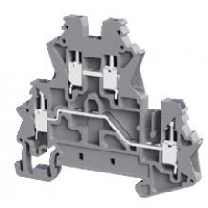 8002099558, Клеммник двухуровневый на DIN-рейку (Винтовой) 2,5мм.кв. (серый); NTB 2,5 2P (упак 100 шт)