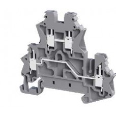 8002099658, Клеммник двухуровневый на DIN-рейку (Винтовой) 4мм.кв. (серый); NTB 4 2P (упак 30 шт)