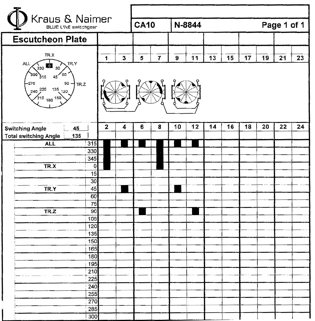 Схема переключателя (диаграмма переключения) N-8844 Схема переключателя (диаграмма переключения) N-8844