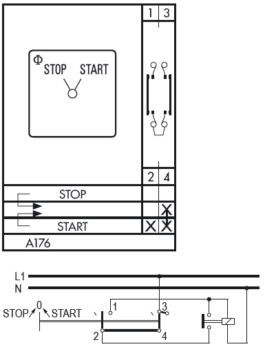Схема переключателя (диаграмма переключения) A176