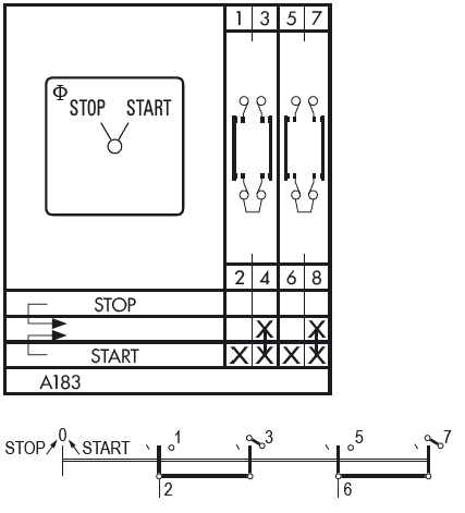 Схема переключателя (диаграмма переключения) A183