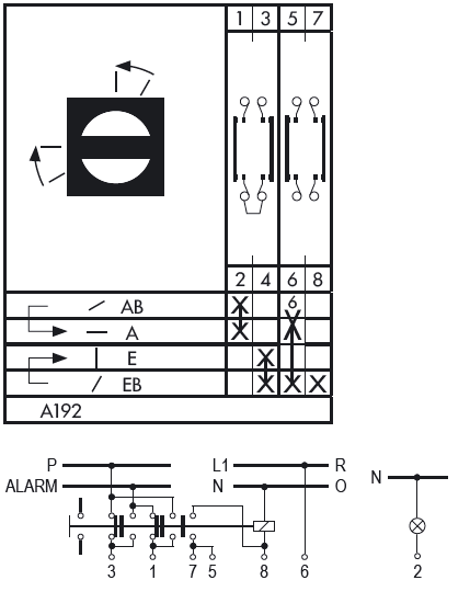 Схема переключателя (диаграмма переключения) A192