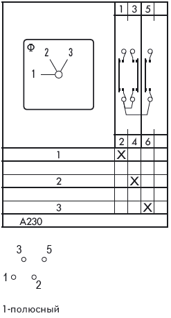 Схема переключателя (диаграмма переключения) A230