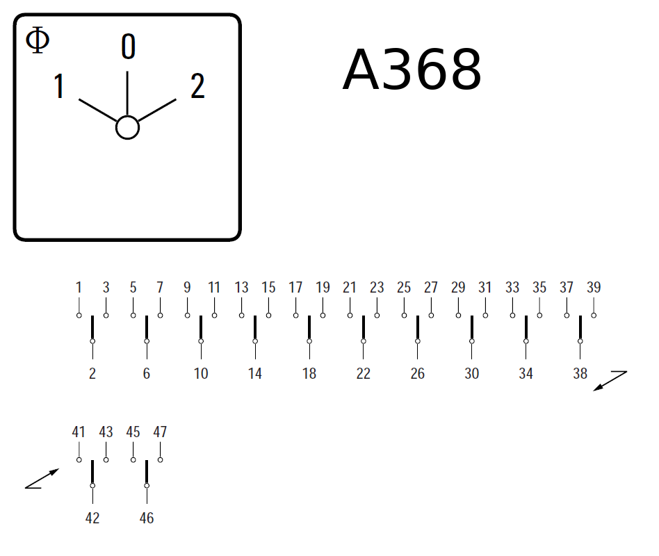 Схема переключателя (диаграмма переключения) A368