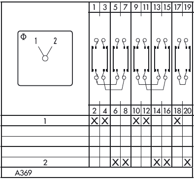 Схема переключателя (диаграмма переключения) A369