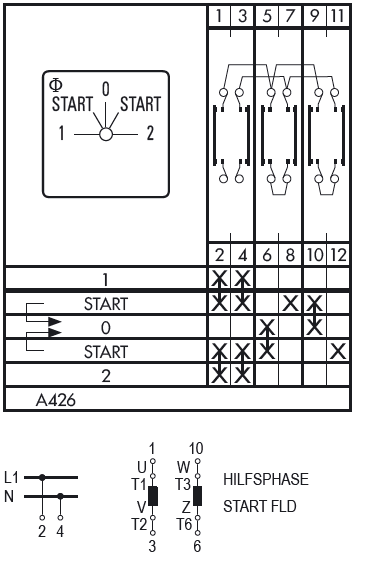 Схема переключателя (диаграмма переключения) A426