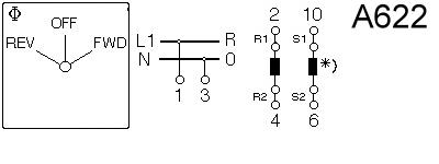 Схема переключателя (диаграмма переключения) A622