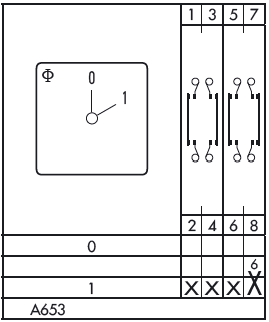 Схема переключателя (диаграмма переключения) A653