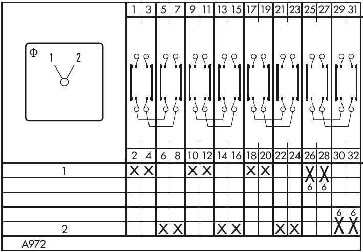 Схема переключателя (диаграмма переключения) A972