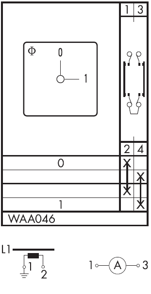 Схема переключателя (диаграмма переключения) WAA046