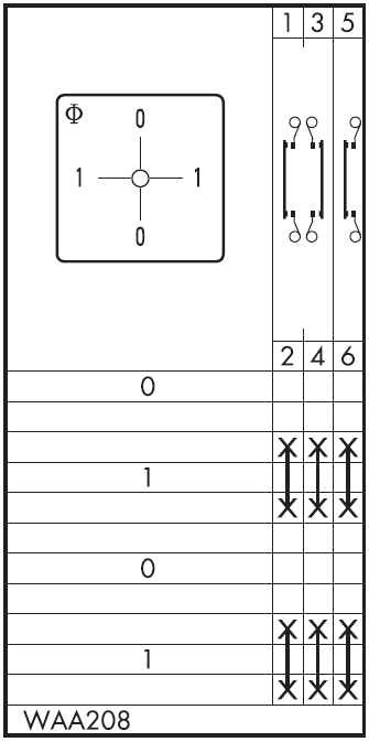Схема переключателя (диаграмма переключения) WAA208
