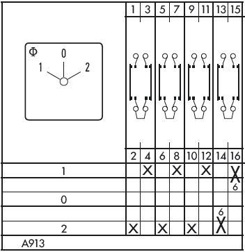 Схема переключателя (диаграмма переключения) WAA913