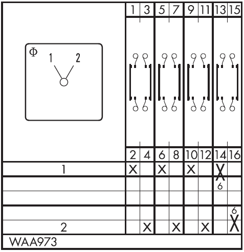 Схема переключателя (диаграмма переключения) WAA973